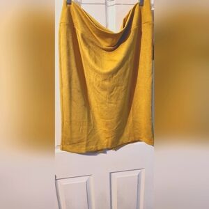 Mustard Green Midi Skirt